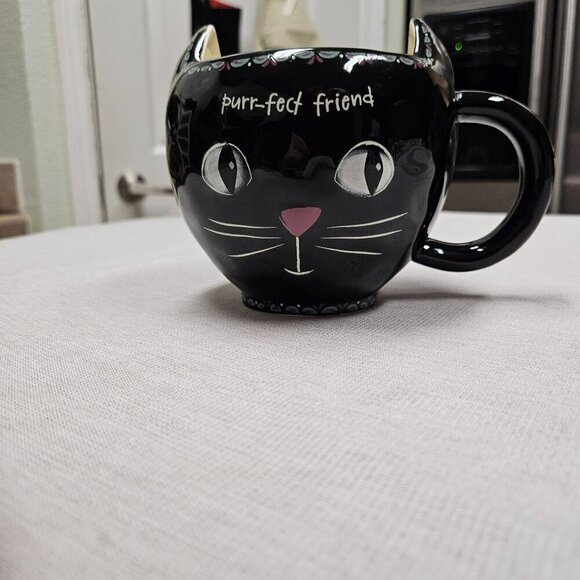 Natural life NWT‎ Black Cat Ceramic Mug "Purr-Fect Friend" Coffee Cup - Picture 3 of 16